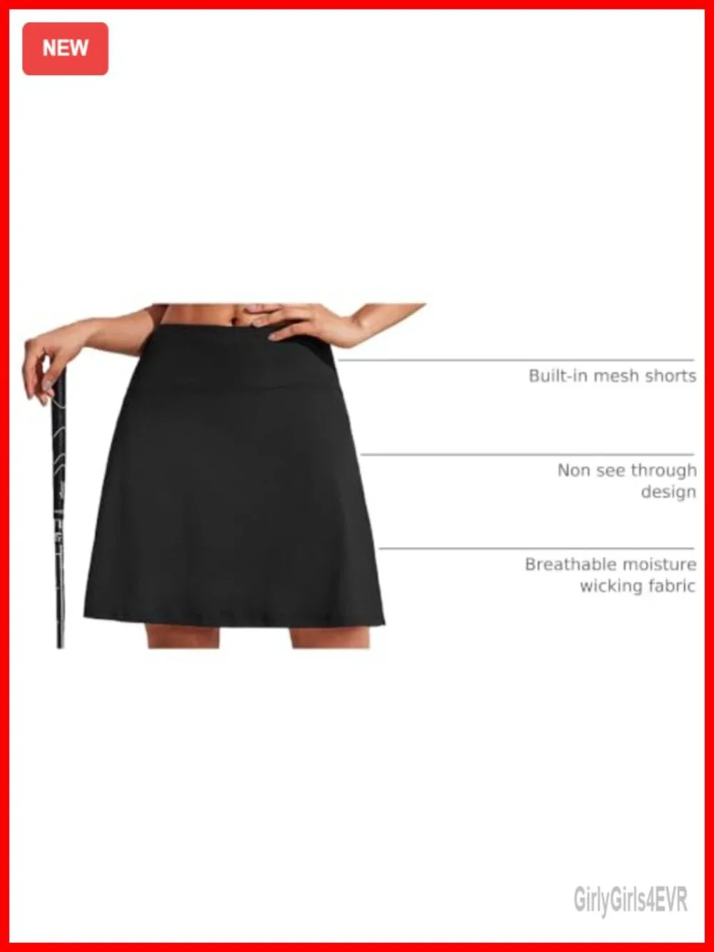 High Waist Pleated Golf Skort with Built-in Shorts and Pockets
